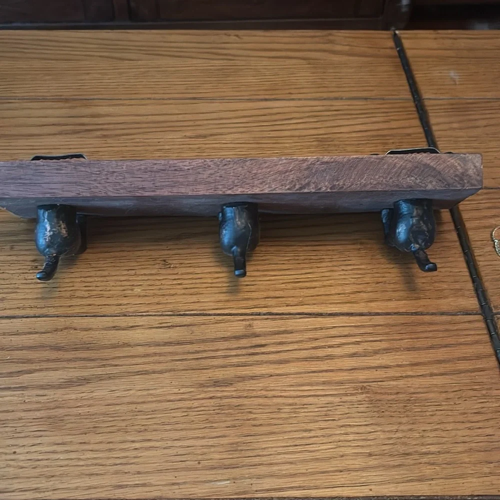 Rustic Black Metal Wall dog  leash, or collar holder